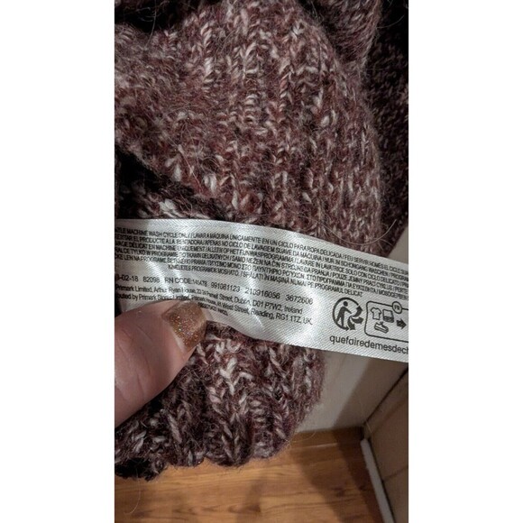 Primark oversized knit sweater turtleneck tunic‎ Burgundy Heather SZ XL Stretchy - Picture 6 of 6